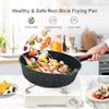 AIKENBBKK Saute Pan with Lid, 12 Inch Frying Pans Nonstick, 5 QT Non Stick Deep Frying Pan Skillet, Compatible with All Stovetops, Detachable Handle, Oven Safe, PFOA PFOS Free, Black view 2