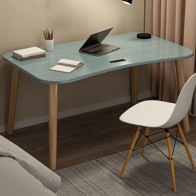 Topjia Computer Home Office Desk with Drawers, Multipurpose Wood Table Computer Workstation Study Writing Table Modern Simple Zero Assembly Without Chair(31.5" L x 16" W x 29" H, Blue)