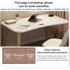 Topjia Computer Home Office Desk with Drawers, Multipurpose Wood Table Computer Workstation Study Writing Table Modern Simple Zero Assembly Without Chair(31.5" L x 16" W x 29" H, Blue) view 3