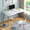 Topjia Computer Home Office Desk with Drawers, Multipurpose Wood Table Computer Workstation Study Writing Table Modern Simple Zero Assembly Without Chair(31.5" L x 16" W x 29" H, White) view 1