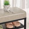 Adjustable Shoe Organizer Entryway Shoe Bench, Modern Shoe Organizer with Storage, 2-Tier Shoe Bench with Metal Shelves and Cushion Padded Seat, Gray and Black Shoe Storage Organizer ( Size : 120*32*4 view 3