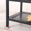 Adjustable Shoe Organizer Entryway Shoe Bench, Modern Shoe Organizer with Storage, 2-Tier Shoe Bench with Metal Shelves and Cushion Padded Seat, Gray and Black Shoe Storage Organizer ( Size : 120*32*4 view 4