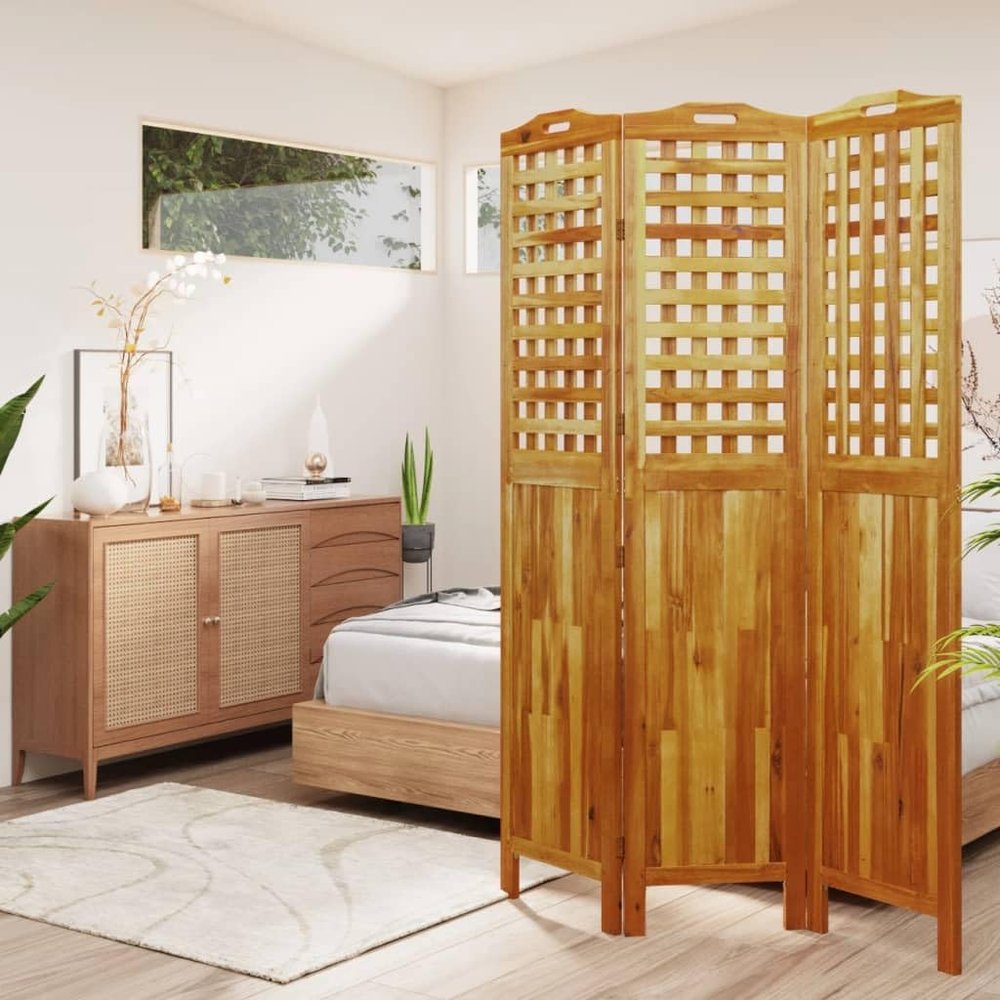 BaraSh 3-Panel Room Divider Partition Room Dividers Wall Divider Panels Room Divider Panel 47.8"x0.8"x70.9" Solid Wood Acacia