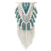 HVEST Teal Blue Macrame Wall Hanging,Boho Wall Decor Green and Beige Tassel Wall Art Green Macrame Wall Hanging,Bohemian Tapestry for Girl Bedroom Kids Room Living Room Dorm Nursery Wall Decor,27"X13" view 1