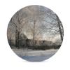 Set of 4 Ceramic Coasters, Village Winter Snow Forest Coasters, Farmhouse Home Decor, Absorbent Coaster with Cork Base, Coasters for Coffee Table, Drink Coasters, Round Coffee Coaster view 3