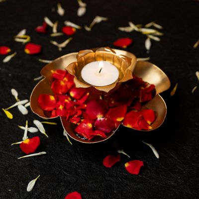 Ekhasa Metal Tealight Candle Holder for Home Decor | Perfect Candle Stand for Diwali Decoration and Table Decor | Indoor & Outdoor, Festival Decorative Candles Gift Items (Single Piece)