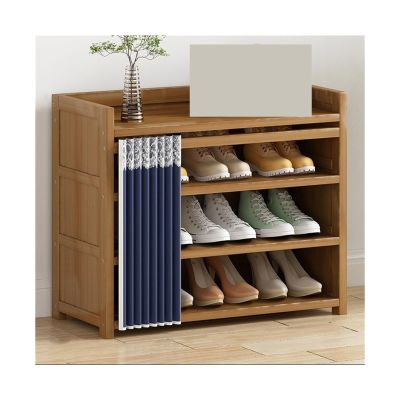 Adjustable Shoe Organizer Shoe Rack for Entryway, Shoe Organizer with Fabric Cover, Free Standing Shoe Cabinet Shoe Storage Shelf for Hallway, Closet and Doorway Shoe Storage Organizer ( Color : 4-Lay