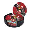 Coat of arms of Trinidad and Tobago Coasters Set of 6 Round Durable Drink Cup Funny Coaster view 3