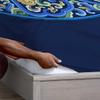 King Single Bed Sheets Vintage Deep Blue,Personalized Fitted Cover Soft & Cooling King Size view 3