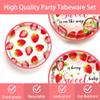 169pcs Strawberry Baby Shower Deorations Berry Sweet Plates Napkins Cups Tablecloths A Berry Sweet Baby is On The Way Paper Tableware Set Strawberry Party Supplies Serves 24 Guests view 3