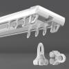 Aluminum Double Track, 1m, 1.5m, 2m, 2.1m, 2.2m, 2.3m, 2.4m, 2.5m, 3m, 3.5m, 4m, Heavy Duty Curtain Track System For Privacy Room Dividers Bedroom Bathroom Curtain Rods ( Color : Four-wheeled , Size : view 2