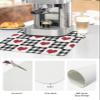 Coffee Mat for Counter,Valentine's Day Red Heart Buffalo Plaid Black White Absorbent Hide Stain Coffee Bar Mat,Non-slip Coffee Bar Accessories Kitchen Drying Mat Fit Under Coffee Maker view 4