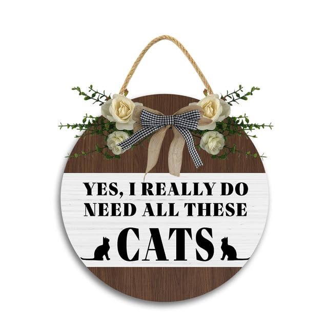 JIBEVEYYI-12x12 IN Yes I Really Do Need All These Cats Wooden Sign,Rustic Cat Lover Wood Decor Sign,Cat Decor Wood Sign Decor, Cat Home Wall Dcor,Funny Cat Lover Gifts for Women