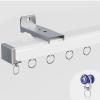 HZSCL Built-in Sound Deadening Strip Ceiling Curtain Track, Ceiling Or Wall Mount, White, Champagne, Heavy Duty Curtain Rail, Aluminum Curtain Rods (Color : White - Side, Size : 2.4m(2 * 1.2m)) view 2