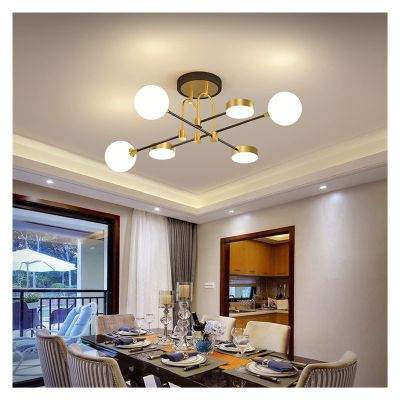 LED Modern Chandelier Lamp, Modern LED Chandelier Compatible with Living Room Dining Kitchen Bedroom Black Gold Frame Suspended Ceiling Pendant Lamp Indoor Lighting,Modern LED Chandelier ,pendant