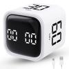 Productivity Timer Flip Gravity Sensor Cube Timer Countdown & Countup,Mute & Vibrate & Sound5/10/30/60min & Custom Timing, Perfect for ADHD,Work,Learning,Kitchen Cooking (1White) view 1