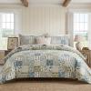 Cozaline Vintage Floral Comforter Set King 100% Cotton Blue Patchwork Bedding Comforter Sets All Season 3 Pieces Shabby Chic Breathable Soft Comforter(Blue Patchwork, King) view 3
