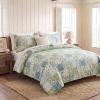 Cozaline Vintage Floral Comforter Set King 100% Cotton Blue Patchwork Bedding Comforter Sets All Season 3 Pieces Shabby Chic Breathable Soft Comforter(Blue Patchwork, King) view 4