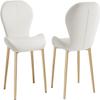 YHKJLYH (2PCS) Dining Chair, PU upholstered Back Chair, Golden Carbon Steel Frame Makeup Chair, Simple Bedroom Lounge Chair (Color : E) view 1