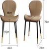 YHKJLYH (2PCS) Dining Chair, PU upholstered Back Chair, Golden Carbon Steel Frame Makeup Chair, Simple Bedroom Lounge Chair (Color : E) view 3