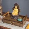 Altar Meditation Table with Drawer Storage, Wiccan Altar Table, Puja Table Bamboo Shrine Table for Buddhist/Tea Home Spiritual Small Space Oriental Decor, Relax Buddhist Table Tea Table (Size : Small view 1