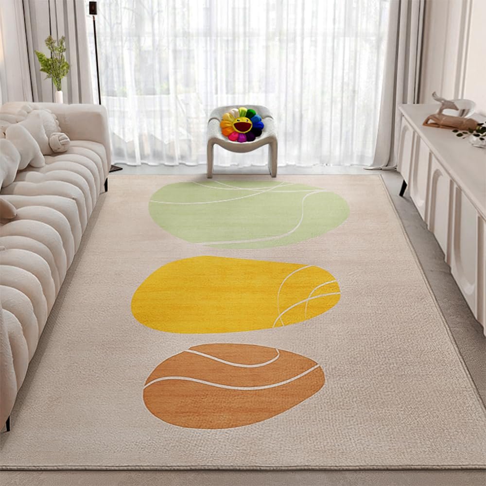 8x10ft Area Rug Washable Bedroom Rug Soft Indoor Floor Cover Rugs Foldable Accent Rug Ideal for High Traffic Living Room Entryway Dining Room Non-Slip Non Shedding Low Pile Floor Carpet