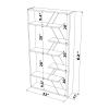 DiMorture Wood Frame Bookshelf with Open Storage Shelf,6-Tier Idustrial Large Bookcase,Free Standing Storage Shelving for Living Room,Office,White/Gold view 2