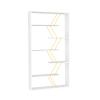 DiMorture Wood Frame Bookshelf with Open Storage Shelf,6-Tier Idustrial Large Bookcase,Free Standing Storage Shelving for Living Room,Office,White/Gold view 3