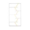 DiMorture Wood Frame Bookshelf with Open Storage Shelf,6-Tier Idustrial Large Bookcase,Free Standing Storage Shelving for Living Room,Office,White/Gold view 4