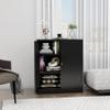 Anxxsu Metal Storage Cabinet, Lockable Steel Storage Cabinet with 2 Doors and Shelves, Metal Cabinet with Lock, Small Locking Cabinet for Home Office (Black) view 2