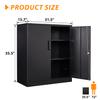 Anxxsu Metal Storage Cabinet, Lockable Steel Storage Cabinet with 2 Doors and Shelves, Metal Cabinet with Lock, Small Locking Cabinet for Home Office (Black) view 3