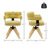 Art Leon Mid Century Modern Chair - Home Office Desk Chair No Wheels, Swivel Accent Chair with Oak Wood Legs, OTE Fabric Upholstered Side Arm Chair for Living Room Bedroom, Yellow view 2