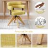 Art Leon Mid Century Modern Chair - Home Office Desk Chair No Wheels, Swivel Accent Chair with Oak Wood Legs, OTE Fabric Upholstered Side Arm Chair for Living Room Bedroom, Yellow view 4