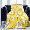 White Daisy Yellow-Blanket Super Soft Throw Blanket for Couch Bed Sofa Cozy Flannel Fuzzy Blanket Plush Throw Blankets for Women Men Gifts Travel Blanket for All Seasons 50"x40" view 4