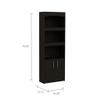 DiMorture 3-Tier Bookshelf,Wooden Bookshelves with Cabinet Doors,Floor Storage Organizer for Living Room,Office,Bedroom,Black view 2