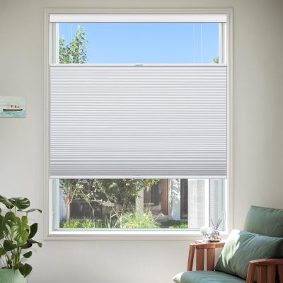 MiLin Top Down Bottom Up Cellular Blinds for Windows Cordless Cellular Shades Honeycomb Design Blinds & Shades Room Darkening for Home, Bathroom, Office (Blackout - White, 74" W x 60" H)