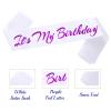Novaflare It's My Birthday Sash, Purple Letter White Birthday Sash for Women or Girls Bday Party Supplies, Gifts for Bday Party Favors view 2
