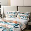 100% Natural Cotton Beach Life Coastal Duvet Cover King Cartoon Starfish Jellyfish Comforter Cover Khaki White Old Barn Bedding Set for Boys Girls Bedroom,No Comforter view 3