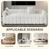 82*30" Modern Teddy Velvet Sofa with 2 Throw Pillows, Upholstered 2-3 Seat Sofa Couch, Mid Century Indoor Loveseat Sofa with Striped Decoration for Living Room Bedroom Apartment (White-love) view 4