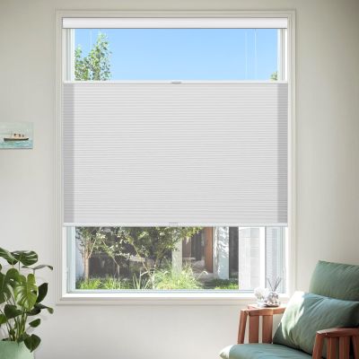 MiLin Top Down Bottom Up Cellular Blinds for Windows Cordless Cellular Shades Honeycomb Design Blinds & Shades Room Darkening for Home, Bathroom, Office (Light Filtering - Gray, 82" W x 80" H)