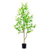 Fake Tree 150cm/4.9ft Artificial Tree Fake Tree Large Realistic Simulation Tree with Black Pot for Indoor Outdoor Home Artificial Plant Realistic Design view 1