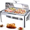 Food Warmers for Parties Buffets Electric, Stainless Steel Chafing Dish Buffet Set with Visible Lid, 13L Commercial Buffet Servers and Warmers for Keeping Food Warm view 1