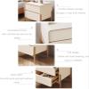 Modern Nightstand with 2 Drawers End Tables,Solid Wood Wooden Feet Side Tables and Leather Bedside Table,for Bedroom Simple End Side Table Night Stand Bedroom Cabinet(50x40x50cm(20x16x20inch), Beige) view 4