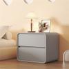 Solid Wood Nightstand,Leathers w/2 Drawers Side Table,Modern Mid Century Bedside Tables,Luxury Bed Side Table,for Living Room Bedroom End Side(19.5" L x 16" W x 19" H, Light Gray - 1 Piece) view 1