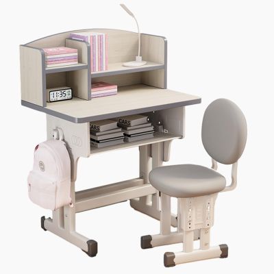 Student Writing Desk Kids Desk and Chair Set Study Table Height Adjustable Study Table with Drawer Study Room Computer Desk (Color : Grey, Size : 45 * 70cm)