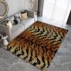 Abstract Fashion Leopard Print Art Rug, Luxury Gold Geometry Area Rug, Non-SLI Easy Clean Thin Low Pile Washable Mat for Living Room Bedroom Kitchen Entryway Hallway Hotel 3x5ft view 3