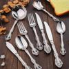 TWEE Luxury Fine Silverware Set for 8 Flatware Set 40 Pieces Relief Sculpture Openwork Design Elegant Tableware Set 18/10 Stainless Steel Cutlery Set Utensil Sets for Home Restaurant Dishwasher Safe view 2