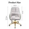 WIGSELBL Rolling Swivel Desk Chair Upholstered Accent Armchair Stylish Comfy Vanity Chair with Wheels,Adjustable Modern Home Office Chair for Living Room (Color : White) view 4