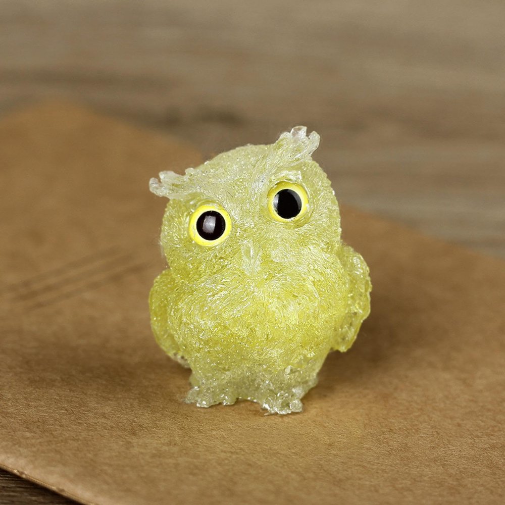 CBRMAX Natural Crystal Gravel, Drop Glue, owl Ornaments, Tabletop Tables, Home Ornaments, Gifts