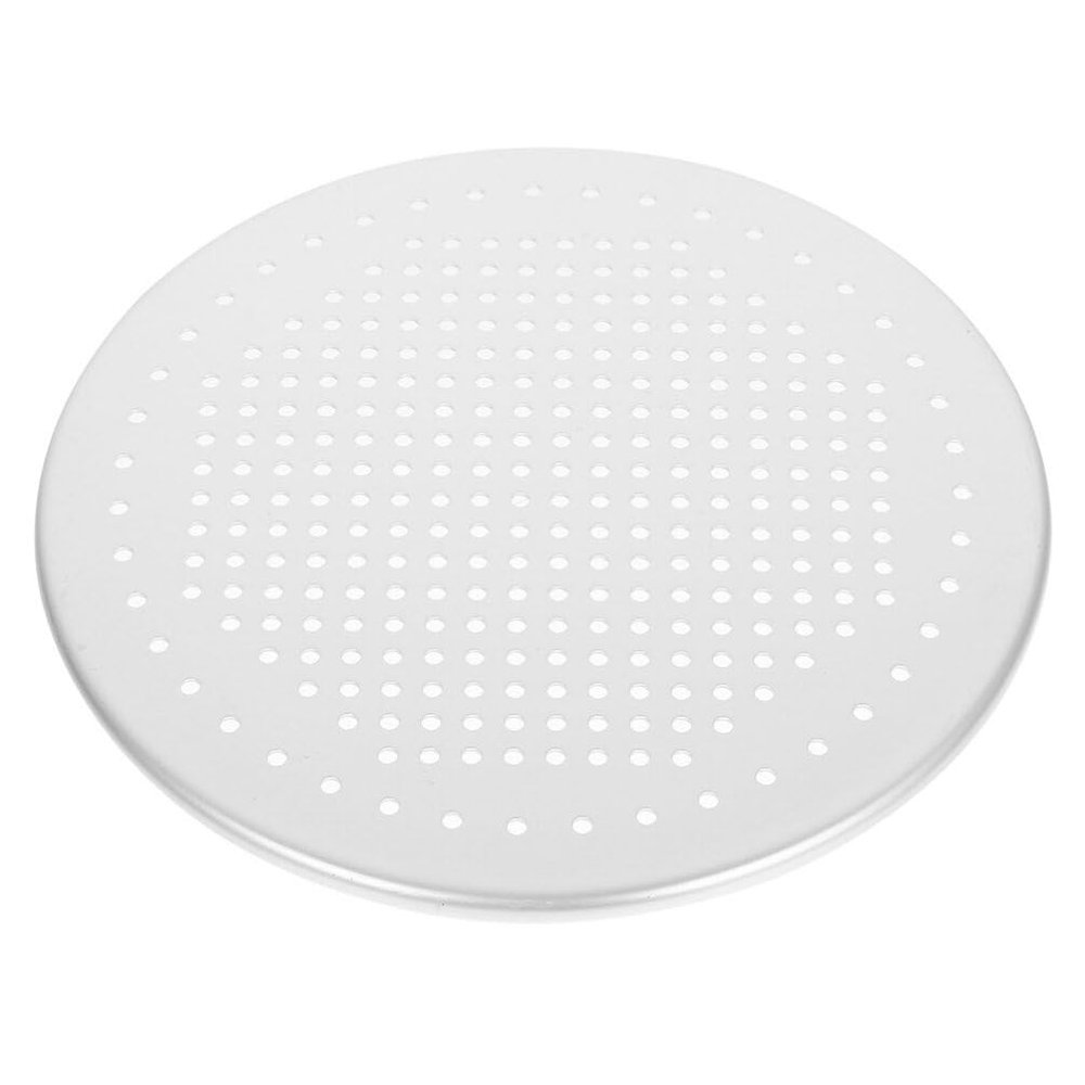 Amosfun Perforated Pizza Baking Tray Nonstick Round Pizza Pan for Home Kitchen for Cakes and Steamed Buns
